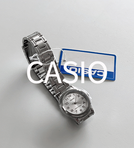 CASIO 카시오 심플리 실버 메탈 시계